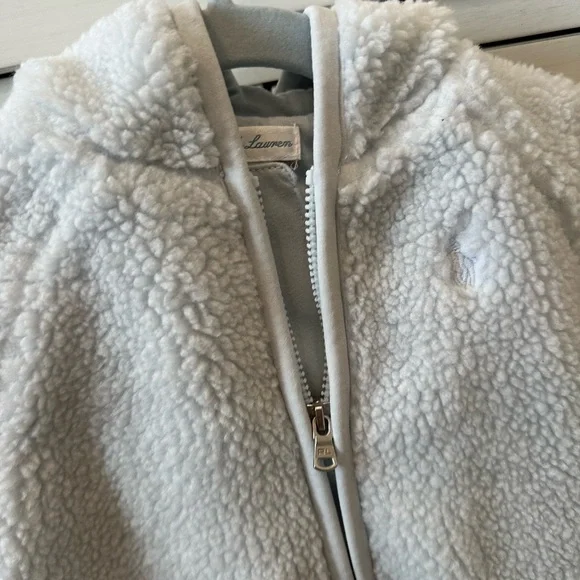 Ralph Lauren Bear-Ear Teddy Fleece Bunting Suit - Picture 3 of 5